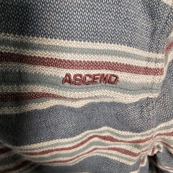 Ascend Men's Striped Button-Up Organic Cotton Jacket Shacket Shirt Large Tall - Picture 6 of 14